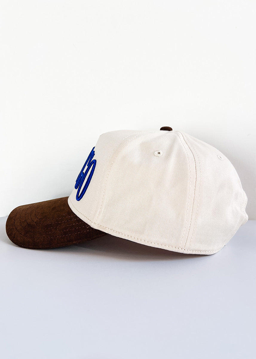 Chicago Puff Baseball Cap - Royal & Brown Suede