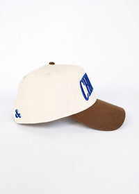 Chicago Puff Baseball Cap - Royal & Brown Suede