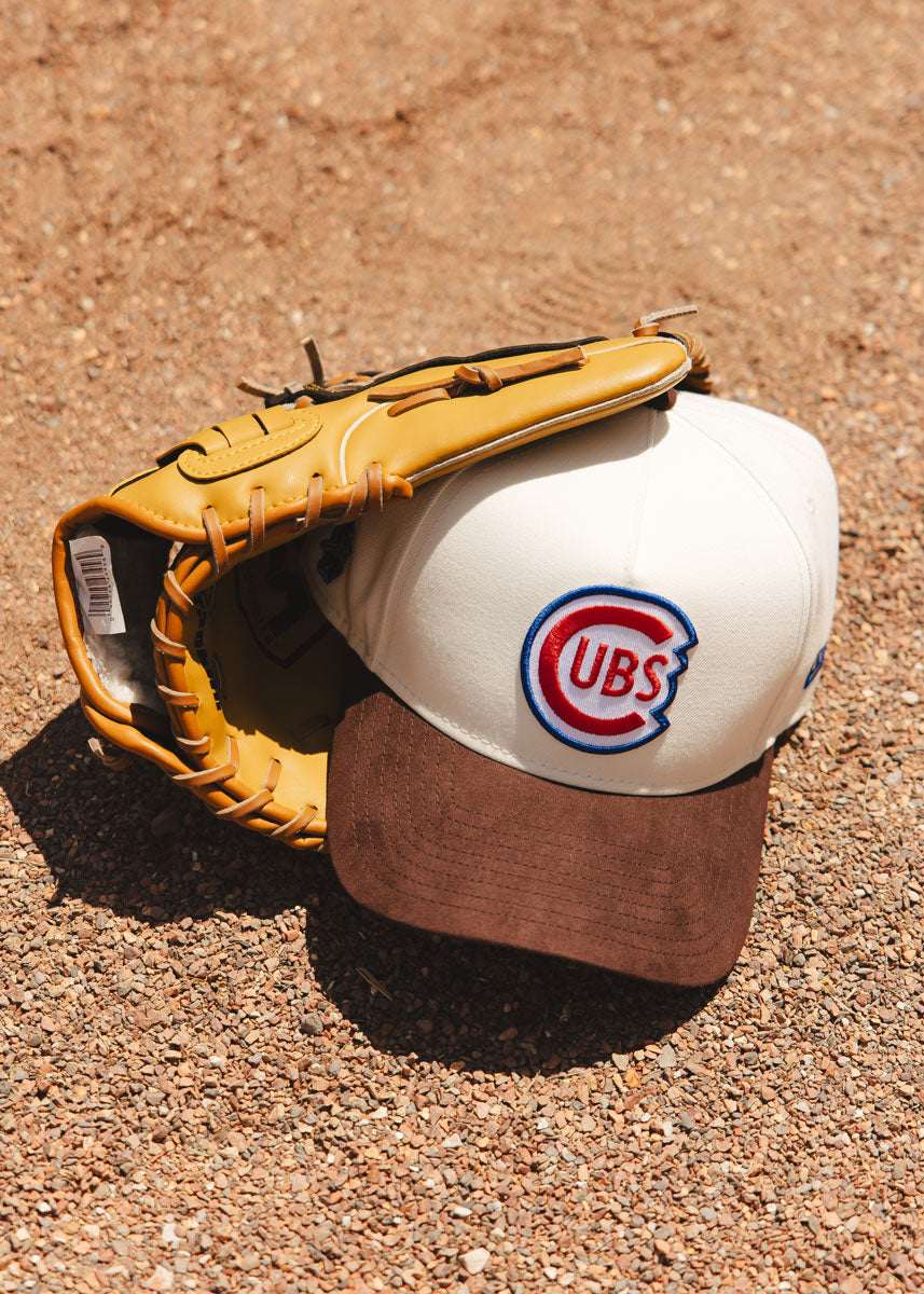 Chicago Cubs Vintage Logo Dad Hat - Ivory & Brown