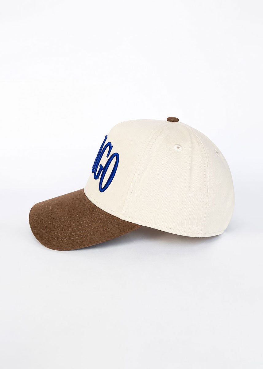 Chicago Puff Baseball Cap - Royal & Brown Suede