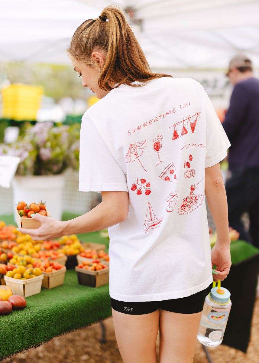 Summertime Chi Sketch Icons Oversized Tee