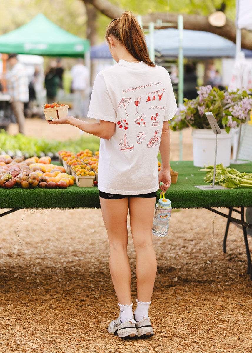 Summertime Chi Sketch Icons Oversized Tee