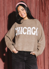 Chicago Crop Sweater - Taupe