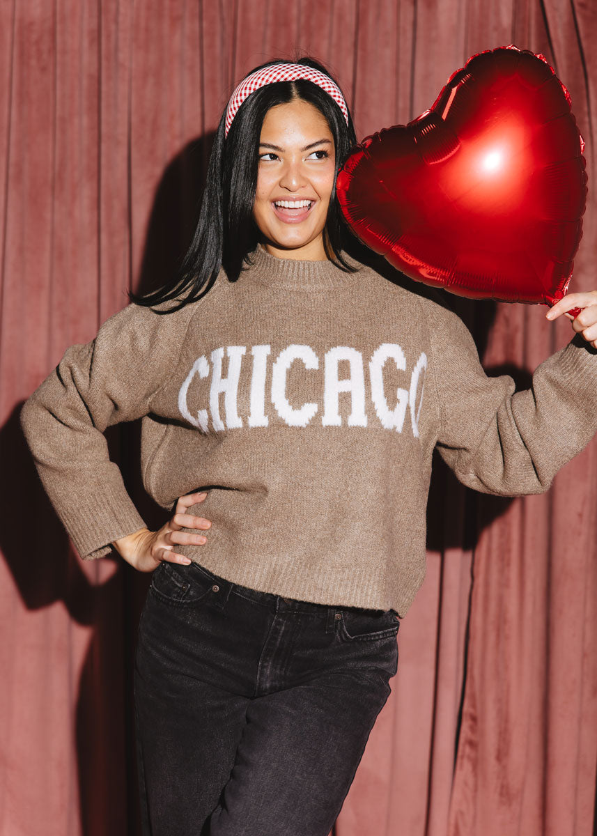 Chicago Crop Sweater - Taupe