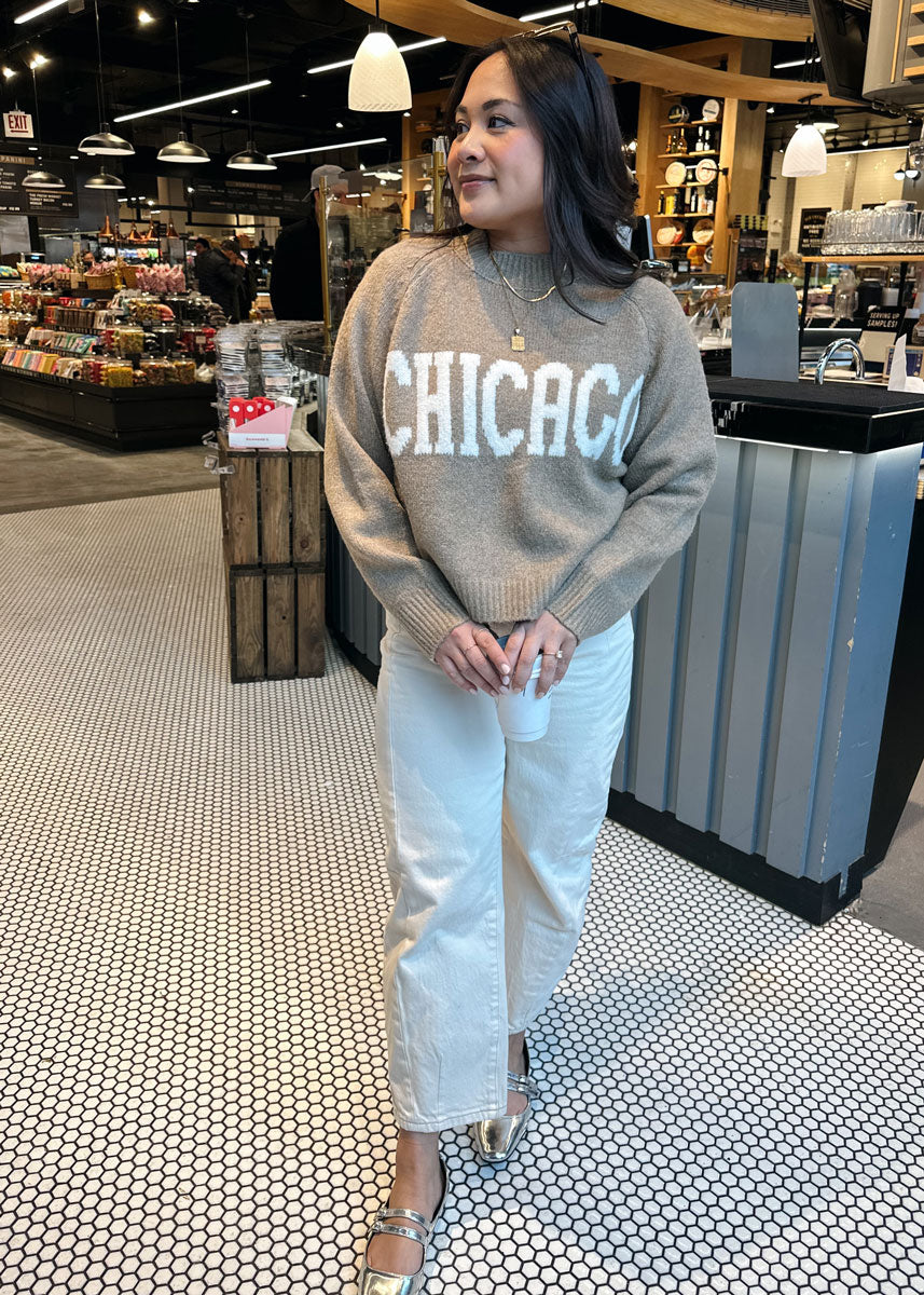 Chicago Crop Sweater - Taupe