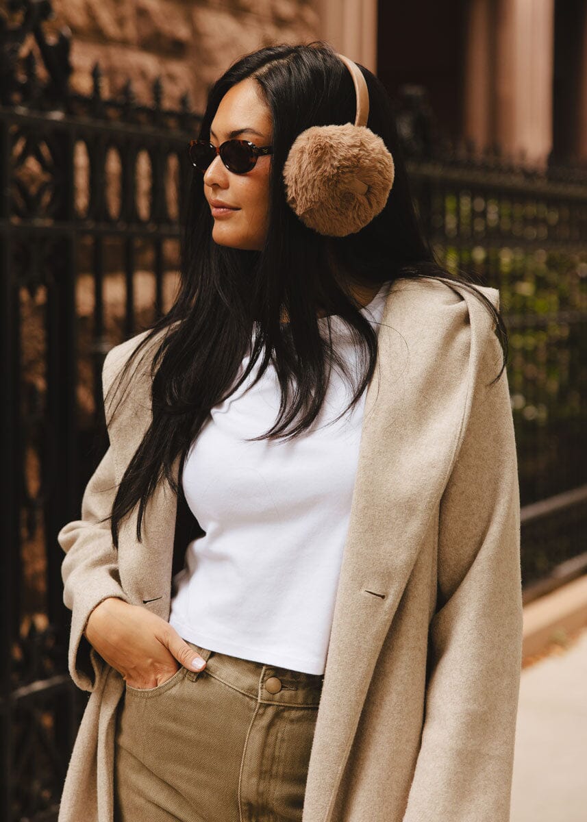 MAD HTR Faux Fur Earmuff - Taupe
