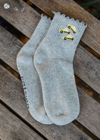 NYC Taxi Icon Ruffle Sock - Grey