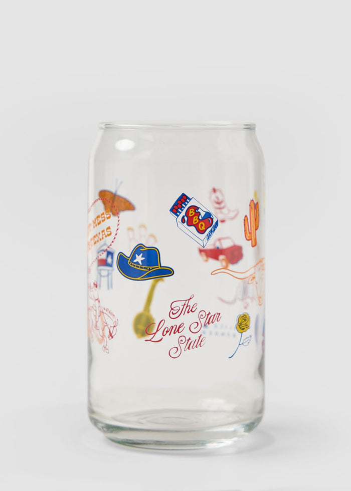 Texas Icons Can Glass