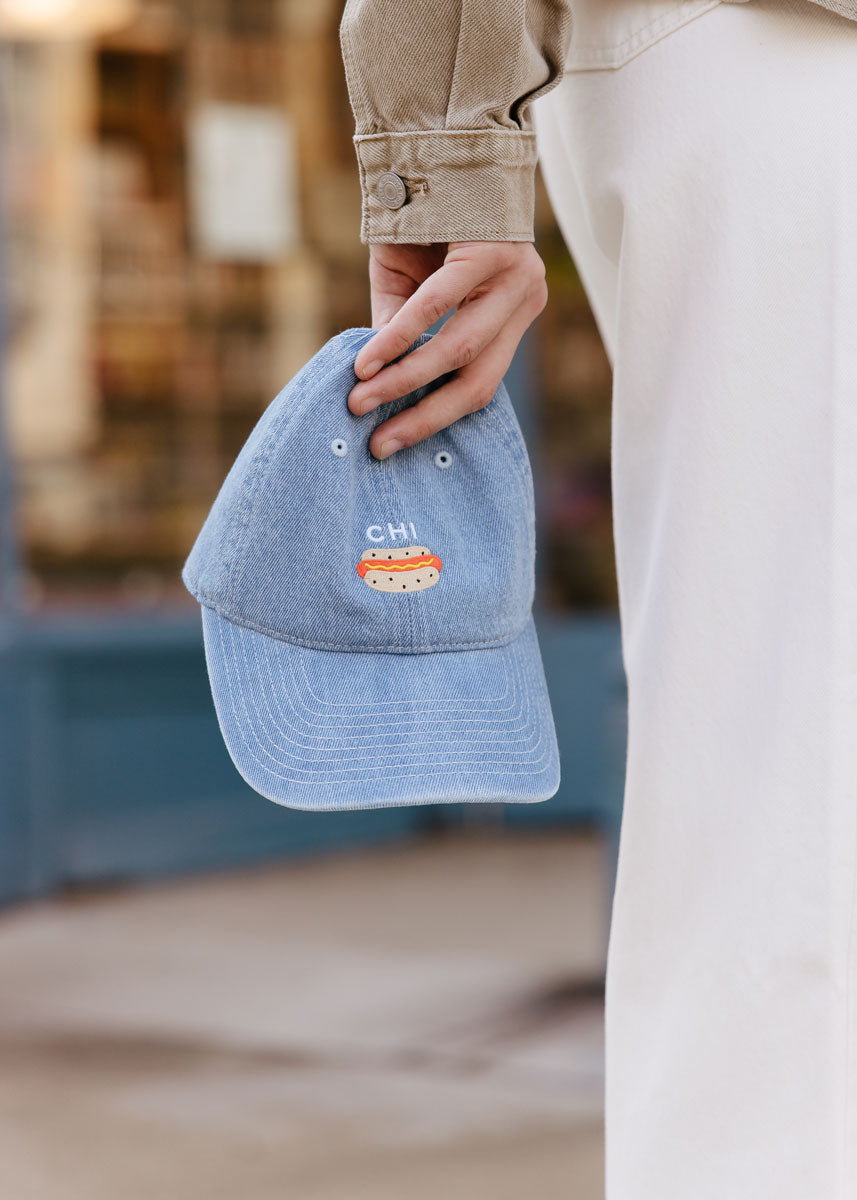 Tiny Chi Hot Dog Icon Hat - Denim
