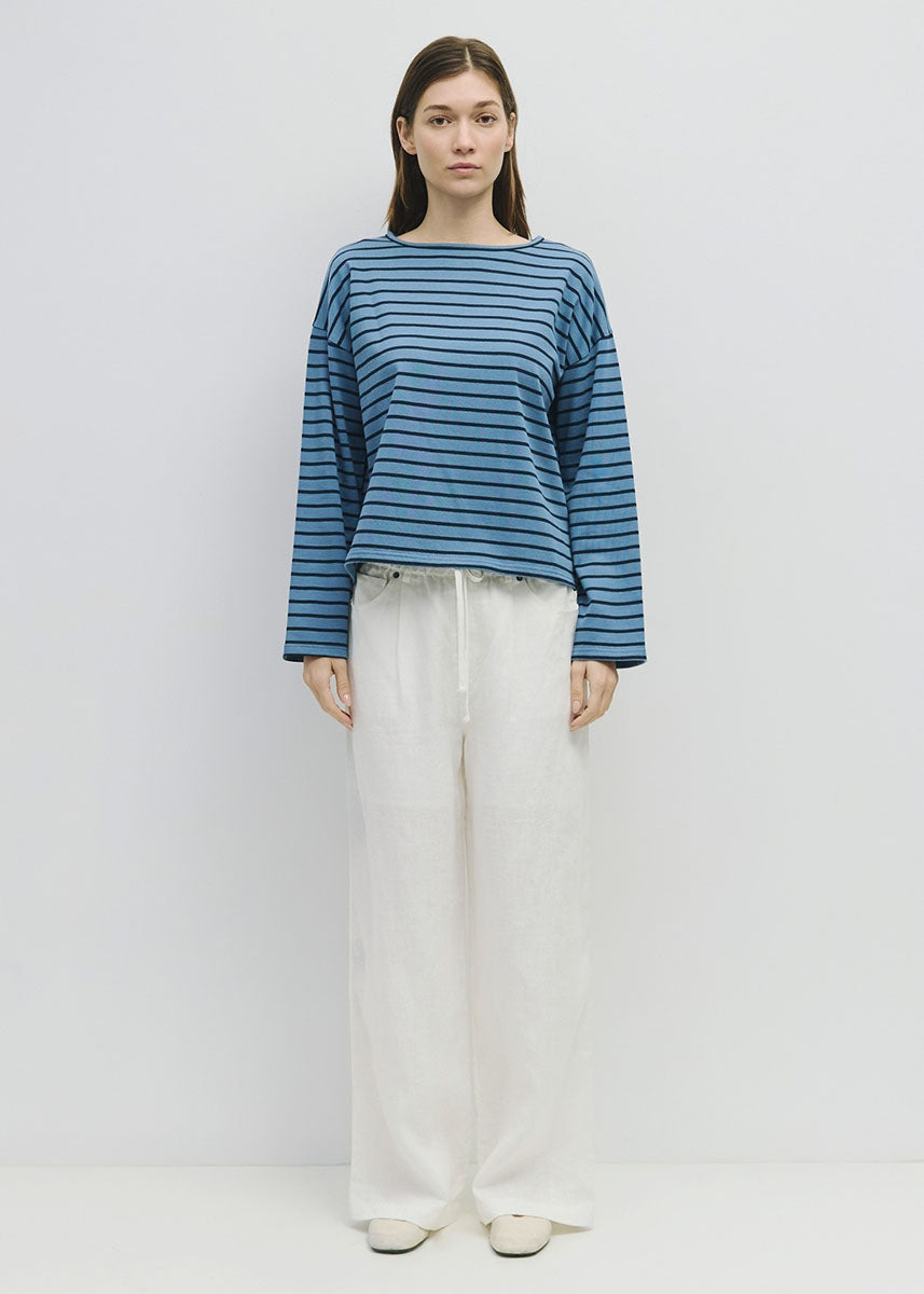The Moore Top - Blue Navy Stripe
