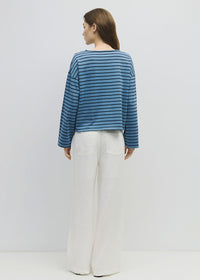 The Moore Top - Blue Navy Stripe