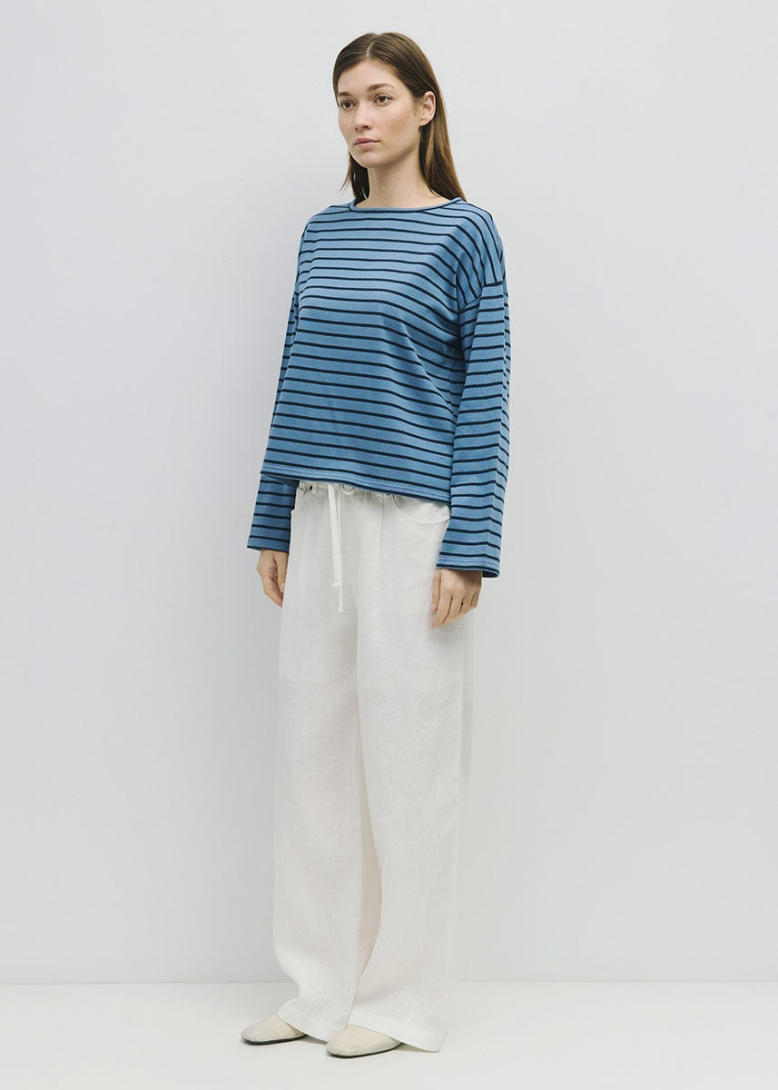 The Moore Top - Blue Navy Stripe