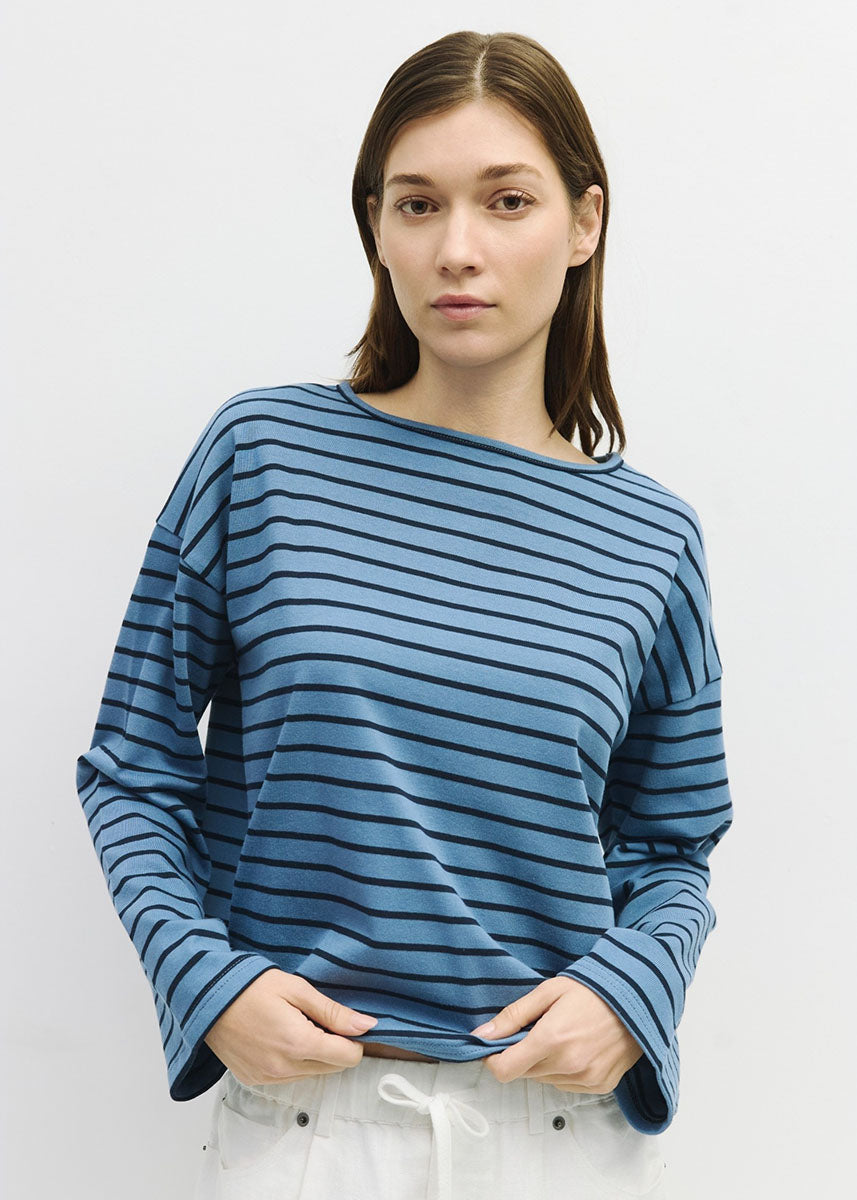 The Moore Top - Blue Navy Stripe
