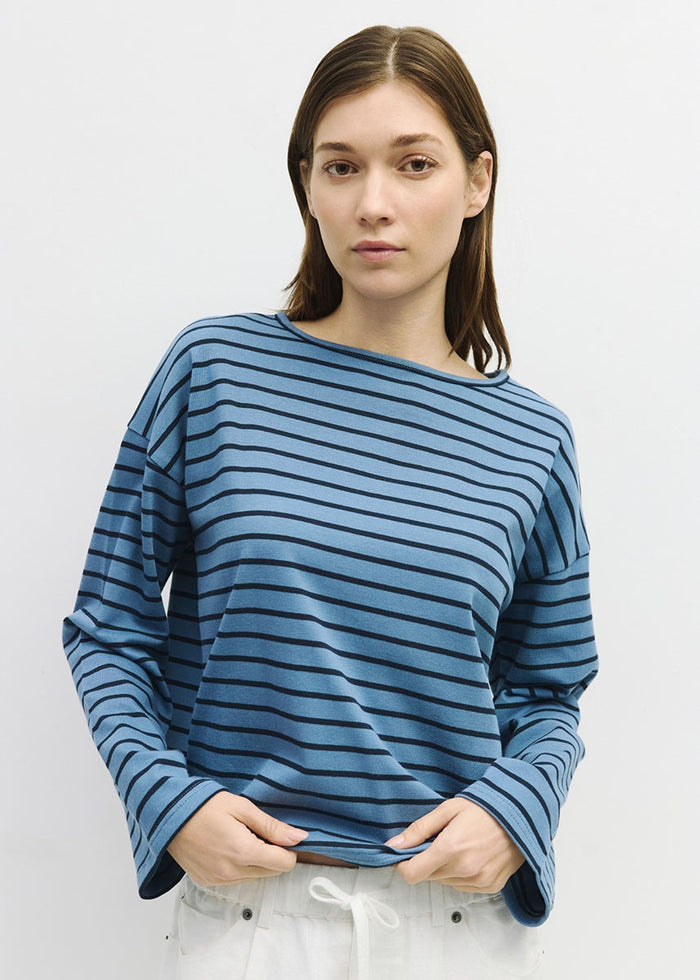 The Moore Top - Blue Navy Stripe