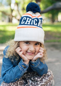 MAD HTR Chicago Varsity Beanie - Toddler - Navy & Orange
