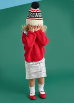 Toddler Mad Hatter Chicago Varsity Beanie - Black & Red