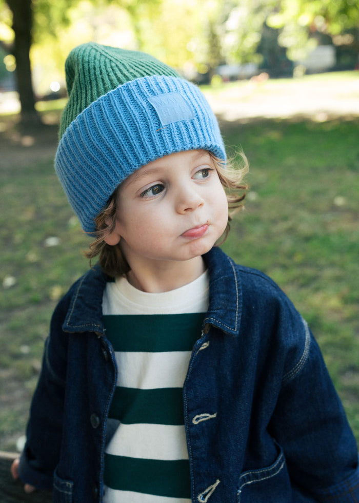 MAD HTR Two-Tone Beanie - Toddler - Green & Blue