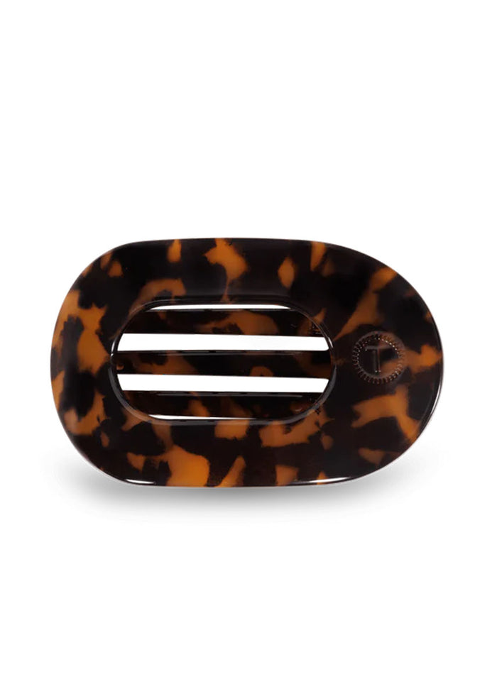 Small Flat Round Clip - Tortoise