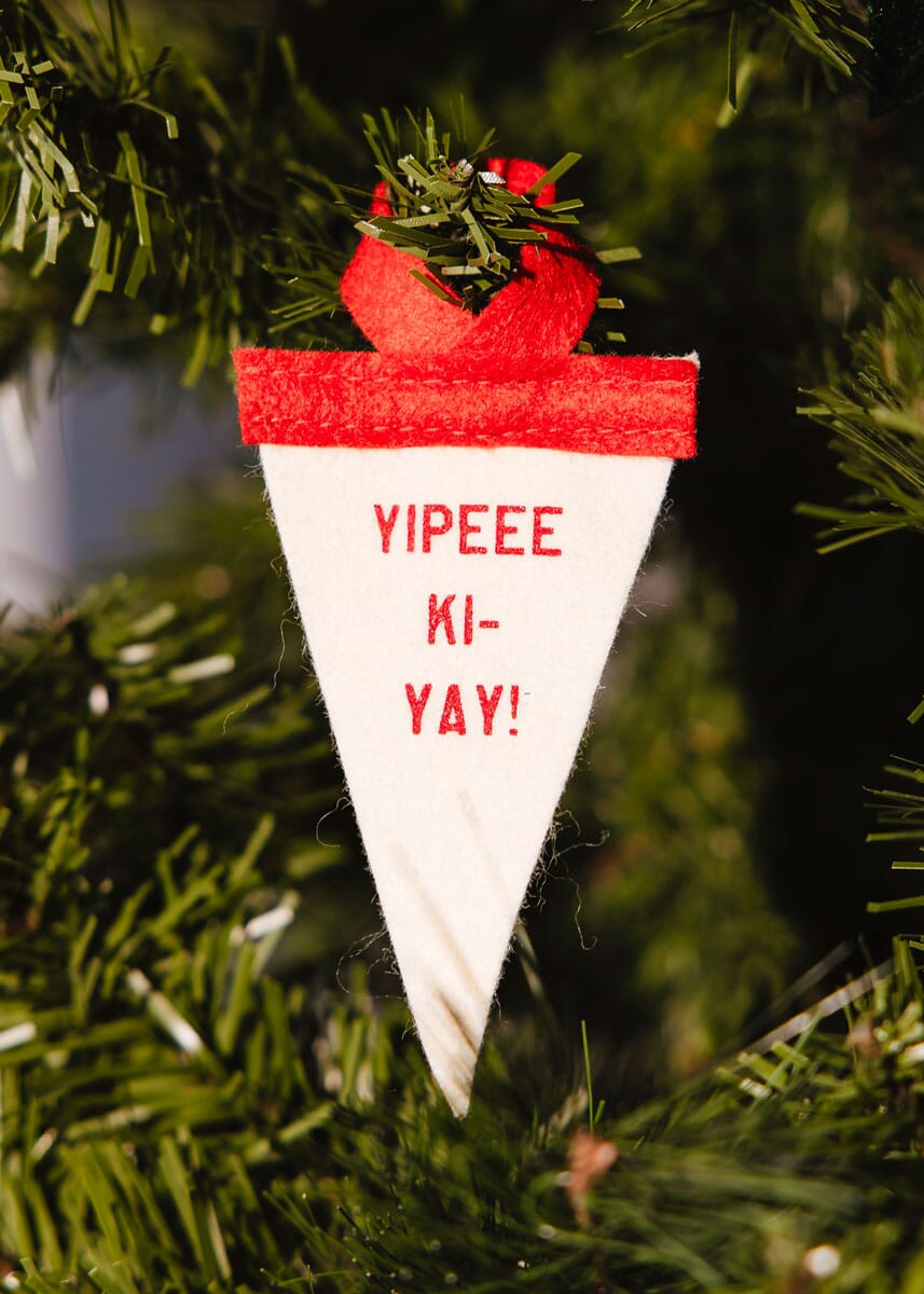 Mini Pennant Ornament - Yippee Ki-Yay
