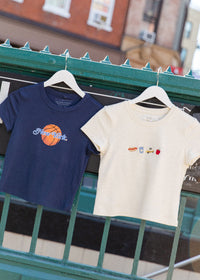 NYC Embroidered Icons Baby Tee - White