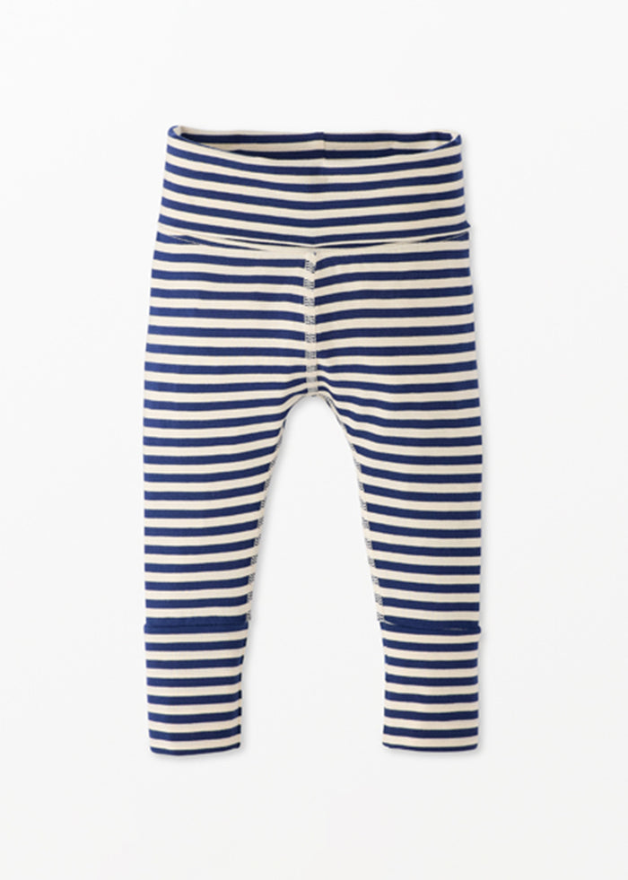 Baby Layette Wiggle Pants In HannaSoft™ - Navy Ecru
