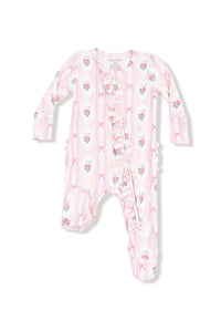2-Way Ruffle Zipper Footie - Ogee Lace Floral