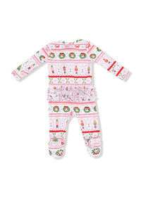 2-Way Ruffle Zipper Footie - Sugar Plum Fairy
