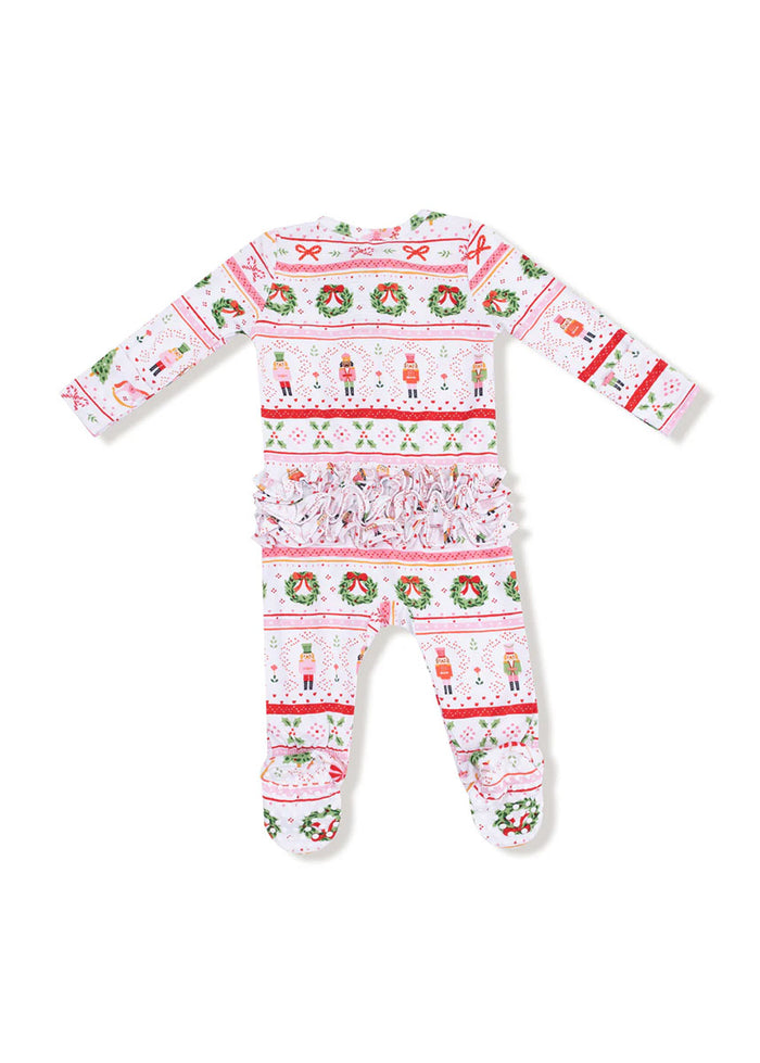 2-Way Ruffle Zipper Footie - Sugar Plum Fairy