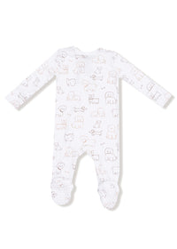 2-Way Zipper Footie - Neutral Pups
