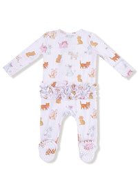 2-Way Ruffle Zipper Footie - Fancy Pets