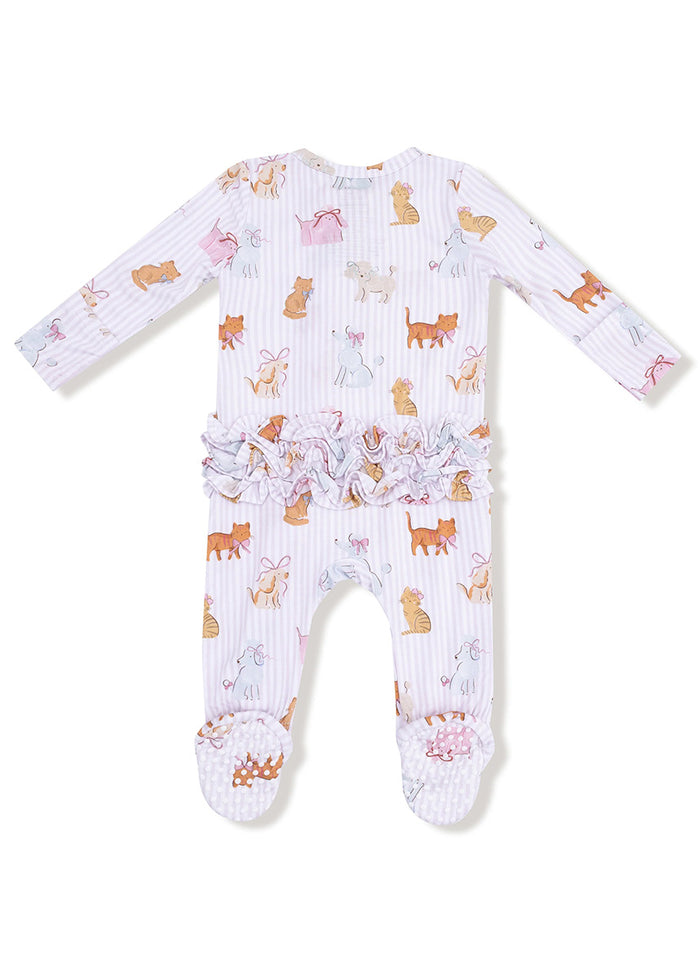 2-Way Ruffle Zipper Footie - Fancy Pets