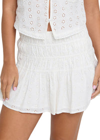 Eyelet Forever Mini Skirt - Salt Crystal