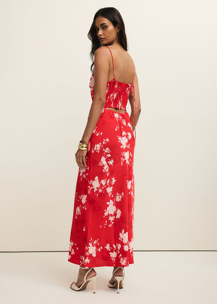 Alyse Darya Floral Maxi Dress - Kiss Me Red