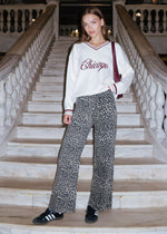 Chicago Collegiate V-Neck Sweater - Cream/Maroon