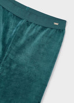 Emma Velvet Leggings - Bottle Green