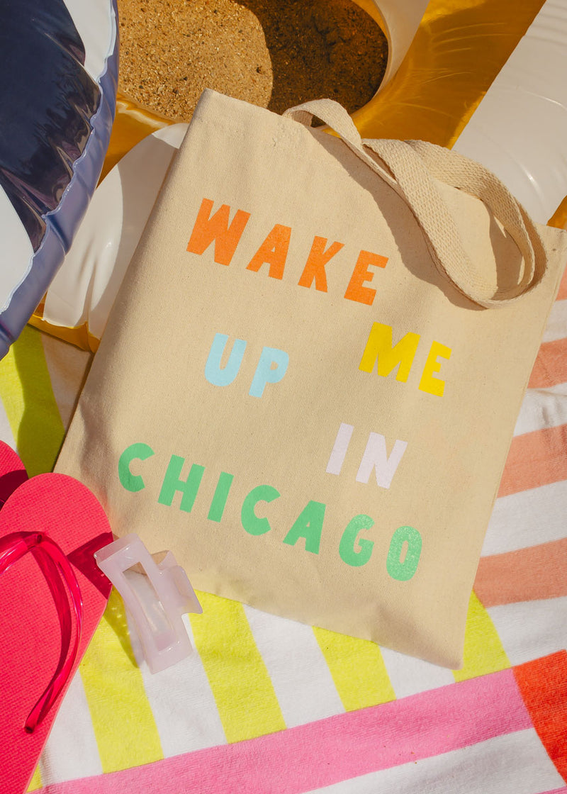 Wake Me Up In Chicago Tote - Natural