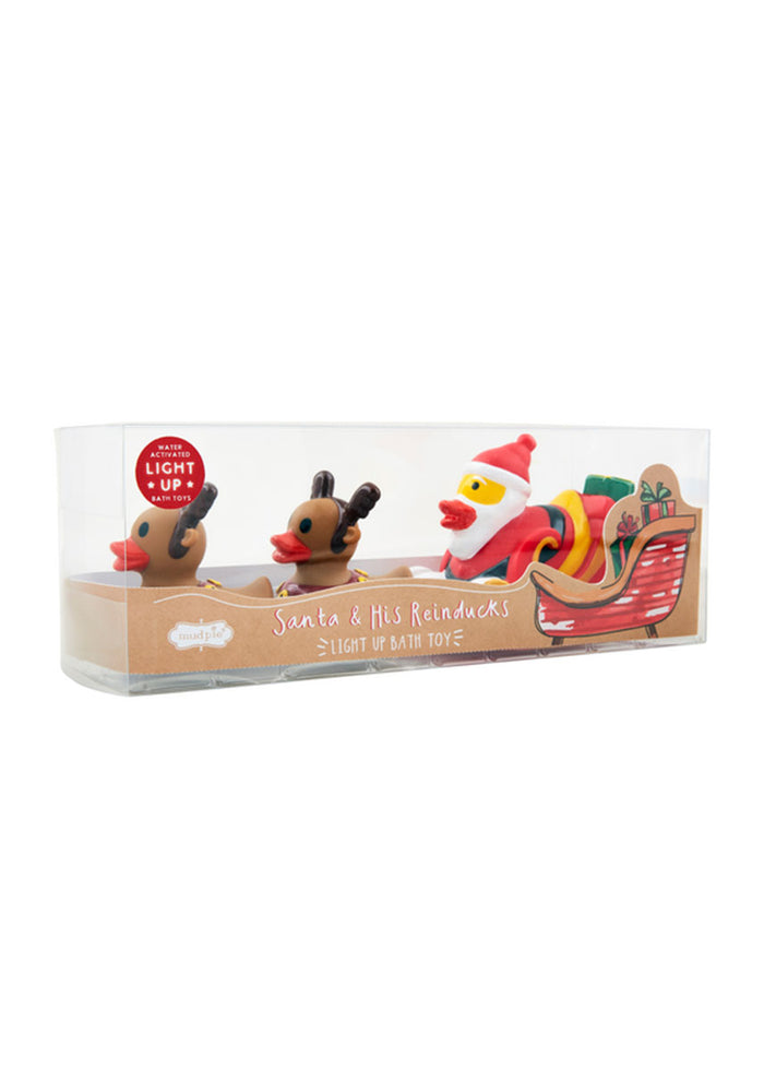 Santa & Reinducks Light-Up Bath Toy Set