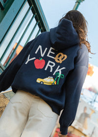 New York Forever Whipstitch Hoodie - Navy