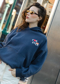 New York Forever Whipstitch Hoodie - Navy