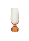 Ribbed Footed Champagne Glass - Pink