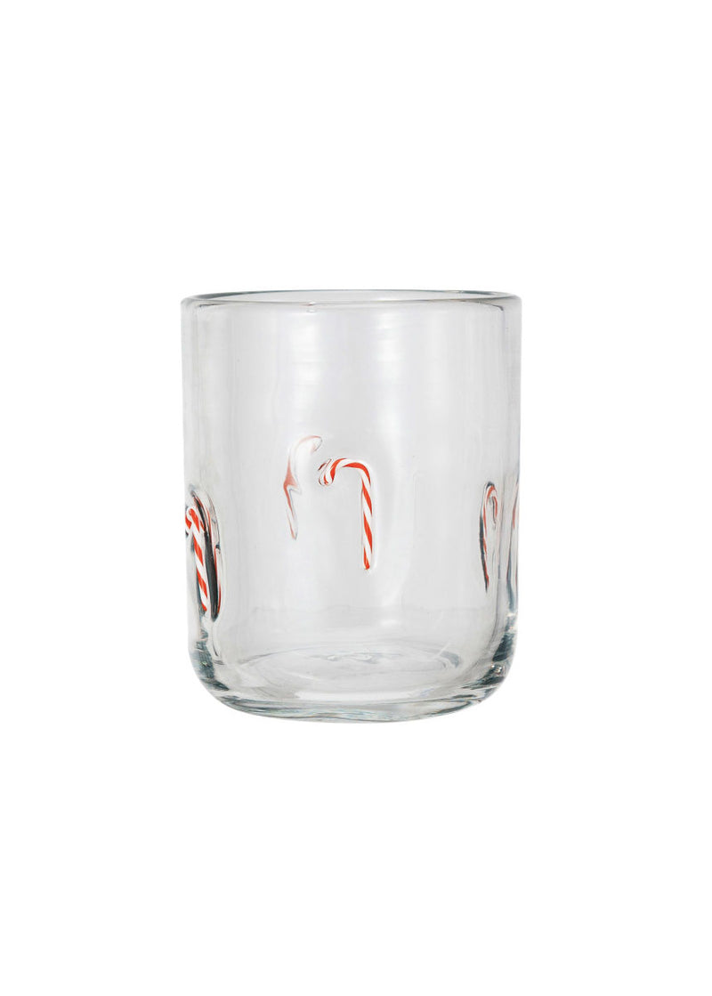 Holiday Icon Drinking Glass - Candy Cane