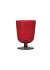 Stemmed Fluted Glass - Red & Green