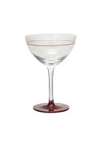 Striped Stemmed Coupe Glass - Red