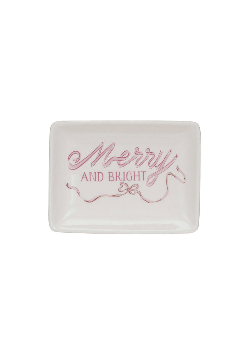 Stoneware Holiday Phrase Dish