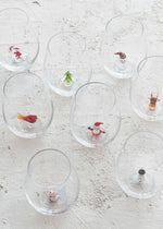 Stemless Holiday Figurine Wine Glasses