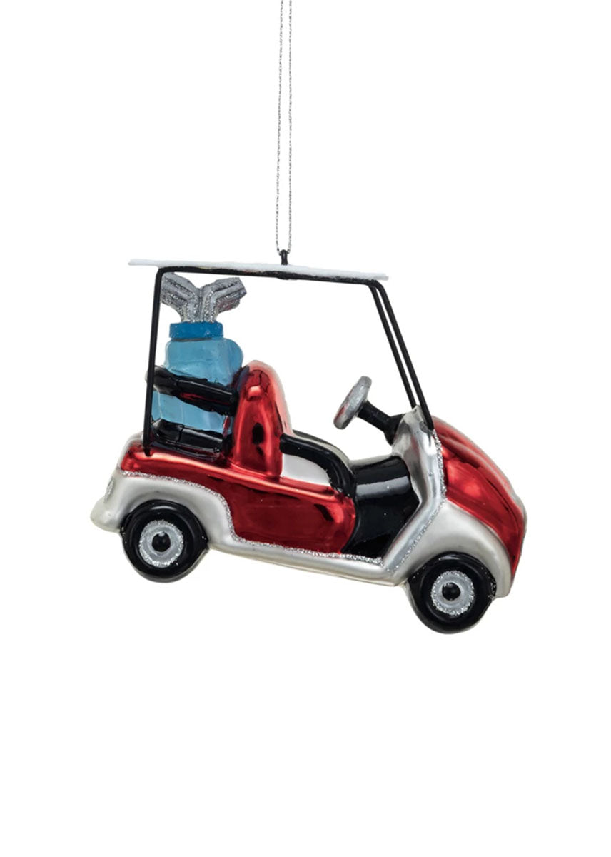 Glitter Golf Cart Ornament