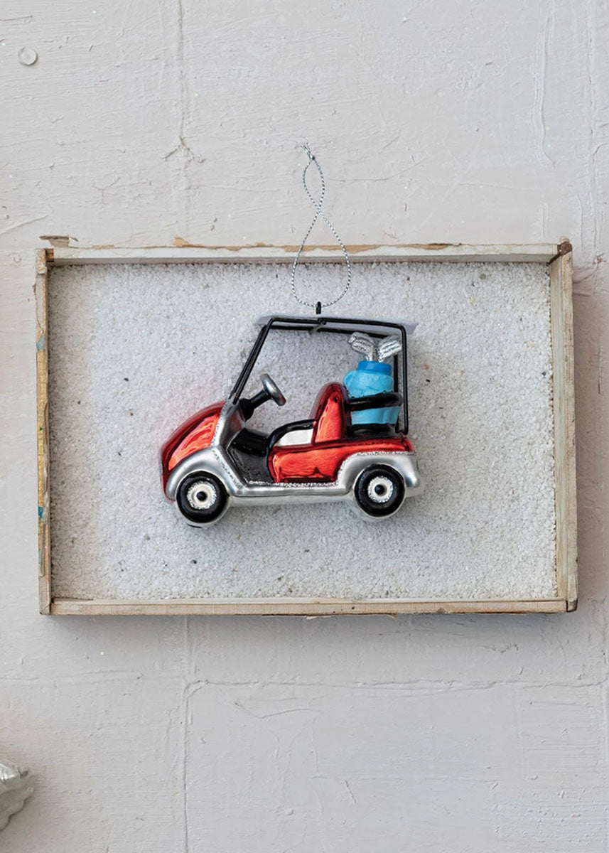 Glitter Golf Cart Ornament