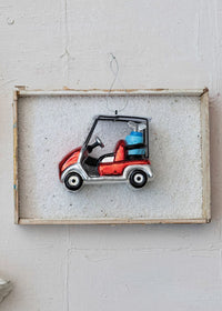 Glitter Golf Cart Ornament