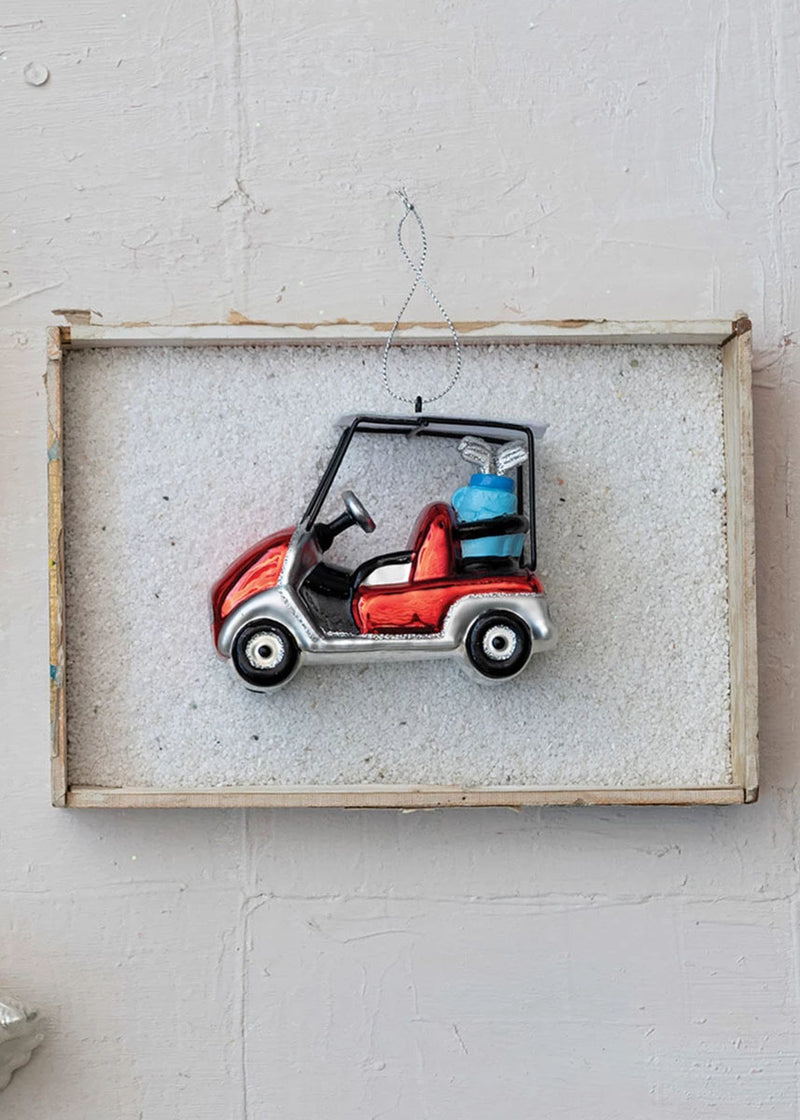 Glitter Golf Cart Ornament