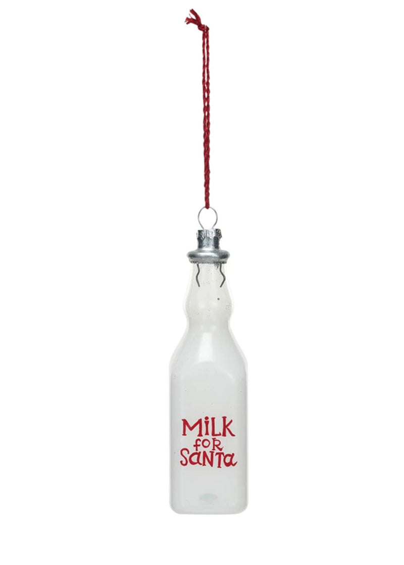 Milk For Santa Bottle Ornament